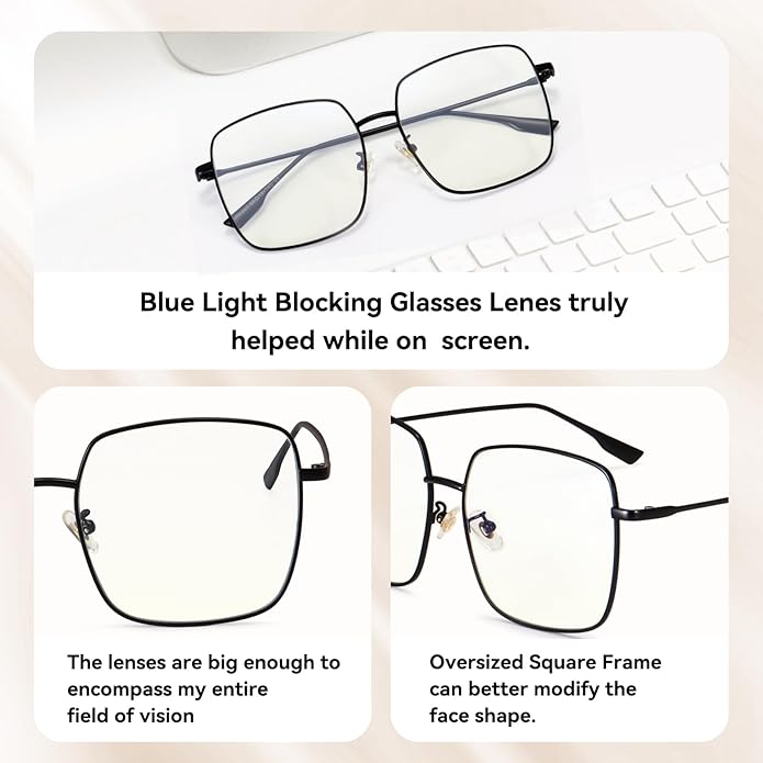 Dollger Blue Light Blocking Glasses women Anti Glare UV Filter Computer Gaming Glasses Retro matal square Eyeglasses Frame