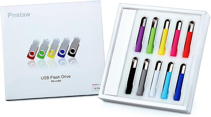 (NOT 512GB) Flash Drive 512MB USB 2.0 10 Pack Swivel Blank Memory Stick Pnstaw Bulk Thumb Drive Pen Drives Jump Drive for Data Storage, File Sharing(10 Pack,Multi-Color) (512MB) - Image 3