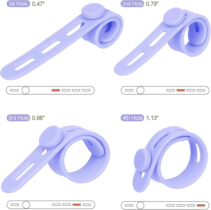 Donruby 24Pcs Silicone Cable Ties - Reusable & Washable with Locking Buckles, Adjustable Fastening Cable Management Straps, Multi-Purpose High Elasticity Cord Organizer (Purple) - Image 3