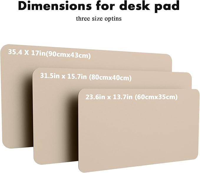 YSAGi Double-Sided Desk Pad, 35.4"x17" Leather Desk Mat, Eco Cork Desk Pad Protector,Large Mouse Pad,Waterproof Desk Blotter for Office/Home (Beige/Cork)