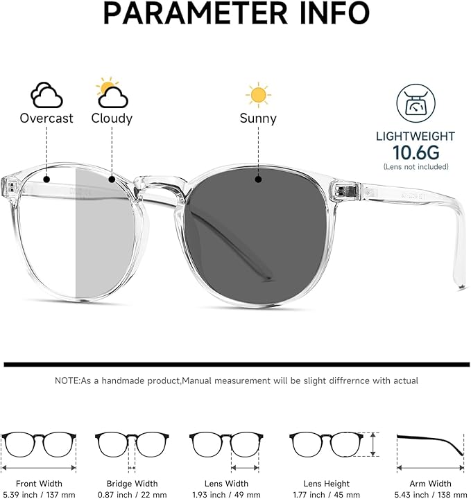 CNLO Blue Light Blocking Glasses,Computer Glasses,Anti Eyestrain, Lightweight Frame Eyeglasses,Men/Women… (Crystal | Anti-Blue Light Tinted Lenses)