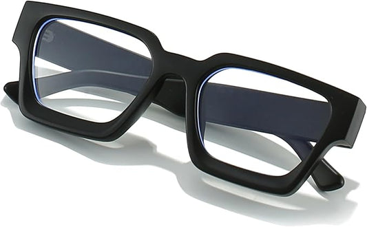 AIEYEZO Square Thick Frame Glasses for Women Men Fashion Blue Light Glasses Trendy Chic Computer Eyeglasses