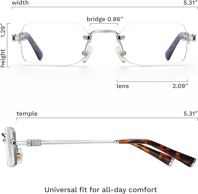 livho Blue Light Blocking Glasses for Women, Lightweight Metal Frame Computer Glasses, Anti Eye Strain, UV Protection