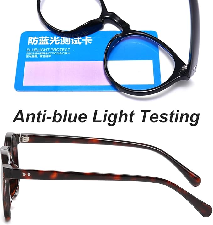 JOVAKIT Round Blue Light Glasses for Women Men Fashion Retro 90s Small Frame Computer Eyeglasses Anti Eyestrain