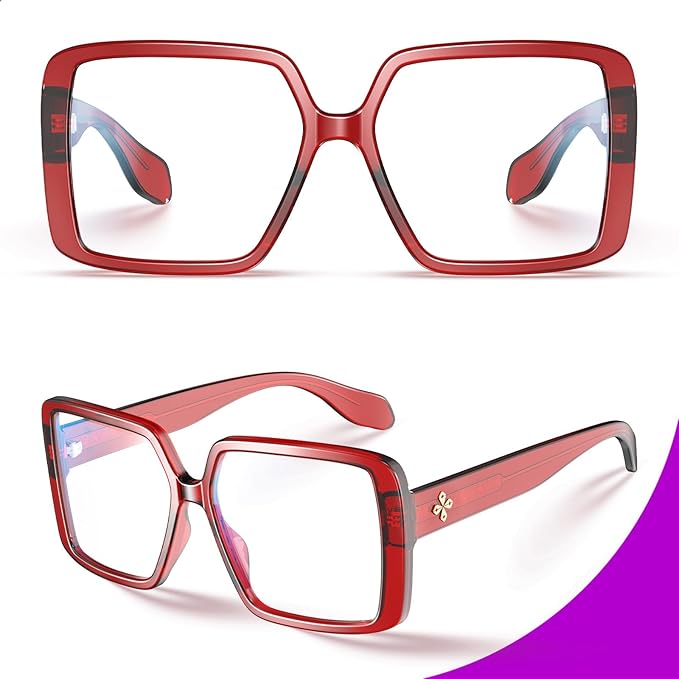 VISOONE Oversized TR90 Blue Light Blocking Glasses Fashion Accessories Non Prescription for Women Harvard