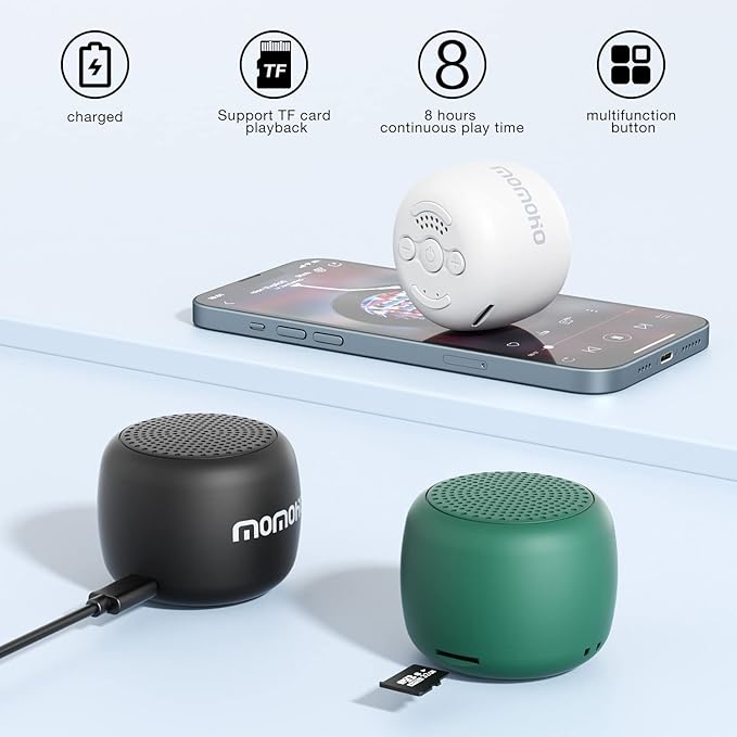 Mini Bluetooth Speaker Wireless Small Bluetooth Speaker with Built in Mic,TWS Portable for Travel Party Gift Outdoor Laptop (Black)