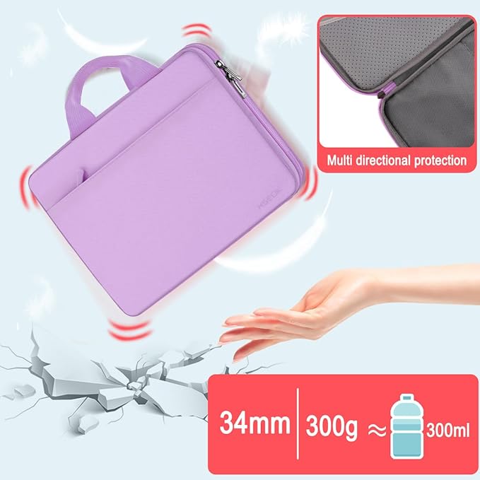Hseok Laptop Case 13.3-14 inch Sleeve, TSA Computer Handbag Water-Resistant and Shockproof Bag Compatible with MacBook Pro/Neo 14", Mac Air/Pro 13.3" and 13"-14" Notebooks Chromebooks,Purple