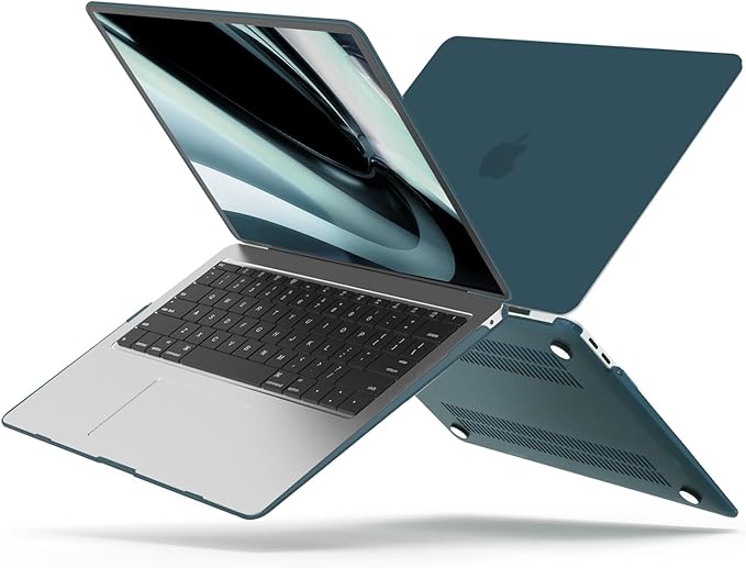 B BELK Compatible with MacBook Air 13 inch Case M1 2022 2021 2020 2019 2018 A2337 A2179 A1932, Matte Plastic Hard Shell+ Keyboard Cover+Screen Protector for MacBook Air 13.3 inch Case, Deep Teal