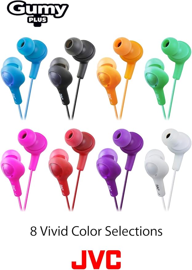 JVC HAFX5W Gumy Plus Inner Ear Headphones (White)