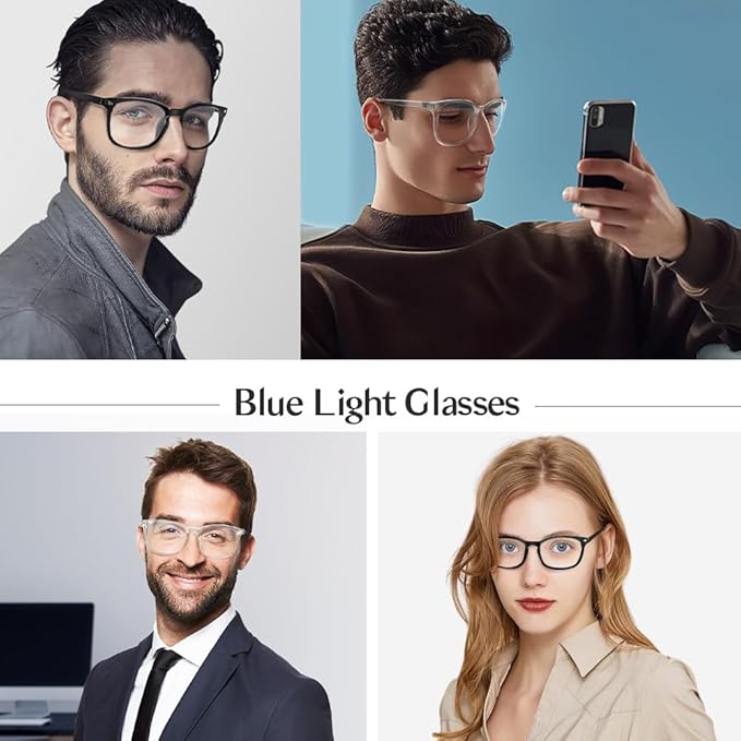 NZKNP Blue Light Glasses for Women and Men - Blue Light Protection, Fake Glasses