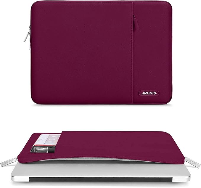 MOSISO Laptop Case 13 inch, Laptop Sleeve Compatible with MacBook Neo/Air/Pro 13 inch with A18/M5/M4/M3/M2/M1 Chip 2026-2016, Polyester Vertical Computer Sleeve Bag with Pocket, Wine Red