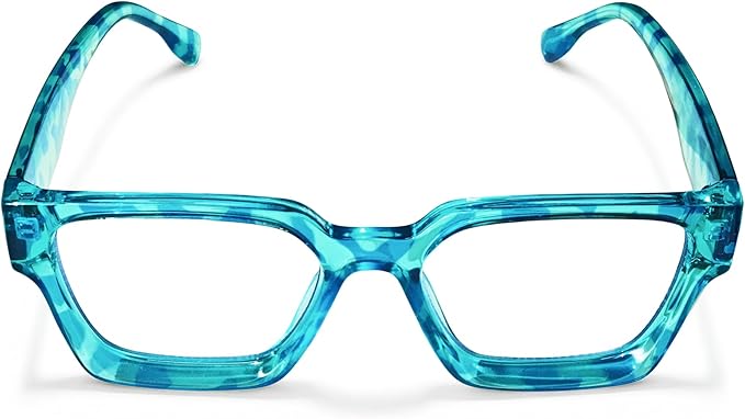livho Oversized Eyewear Frame for Woman and Men - Rectangle Fashion Glasses for Computer, Chic Preppy Frame