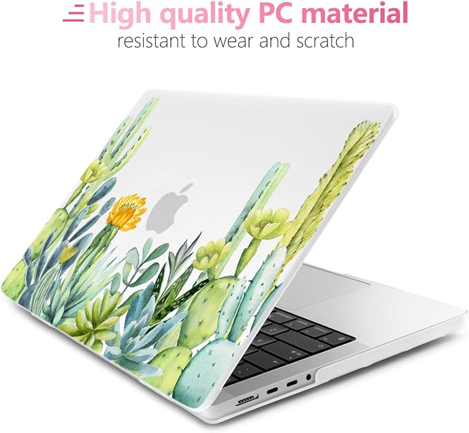 Batianda for MacBook Pro 14 Inch Case 2026-2021 Release M5 M4 M3 M2 M1 Pro/Max, 1.2mm Slim Graphic Hard Shell Cover with Keyboard Cover, Screen Protector 4-in-1 Bundle, Cactus