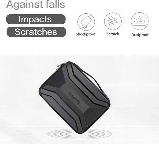 MOSISO 13-14 inch Laptop Hard Case, 13.3 inch Waterproof Shockproof Computer Bag Compatible with MacBook HP Dell, Symmetrical Trapezoid EVA Carrying Laptop Sleeve Hard Shell with Handle, Black