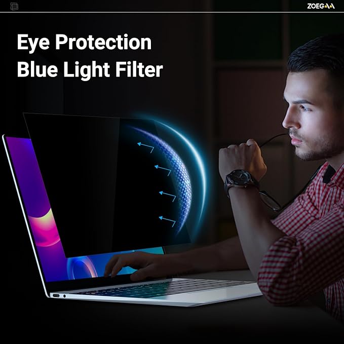 ZOEGAA Laptop Privacy Screen 17 inch 5:4, 17 inch Removable Anti Blue Light Glare Eye Protection Shield, Black Blackout Anti Spy Desktop Security Private Filter