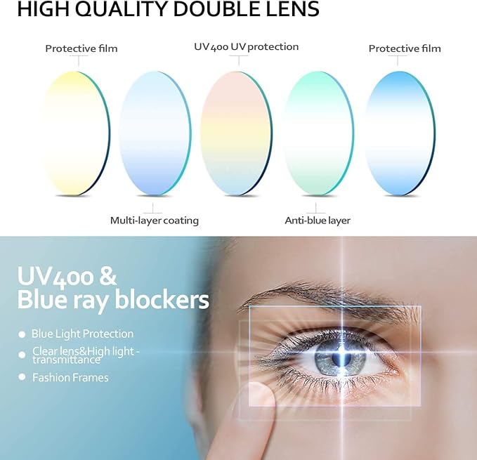 Blue Light Glasses for Kids Girls Boys with Cute Car Case, UV400 Protection, Anti Blue Ray Age3-12