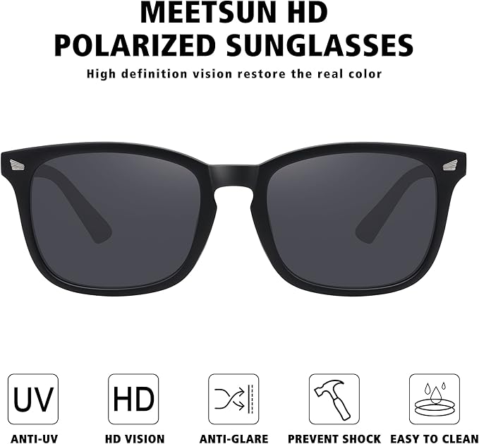 MEETSUN 3-Pack Blue Light Blocking Glasses, Anti Eye Strain Headache (Sleep Better), Computer Glasses UV400 Lens (Black + Clear + Matte Black Frame/Grey Lens)