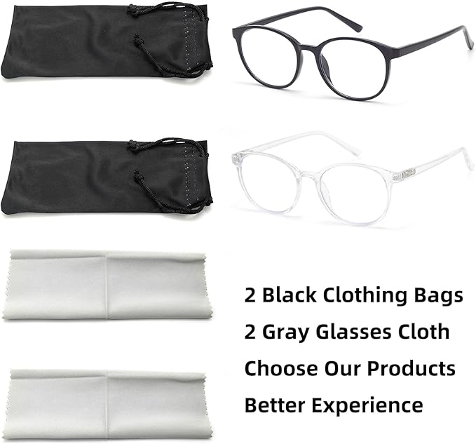 Blue Light Blocking Glasses Round Women Men Computer Glasses Anti Eye Strain/UV/Glare Gaming Glasses
