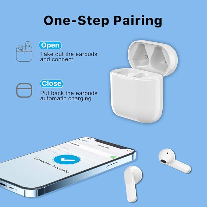 NOBIS N3601 Wireless Earbuds, Intelligent Noise Cancelling, 40H Max Playtime, Touch Control, Earphones Compatible with iPhone and Android, Idea for Listening Music and Phone Calls