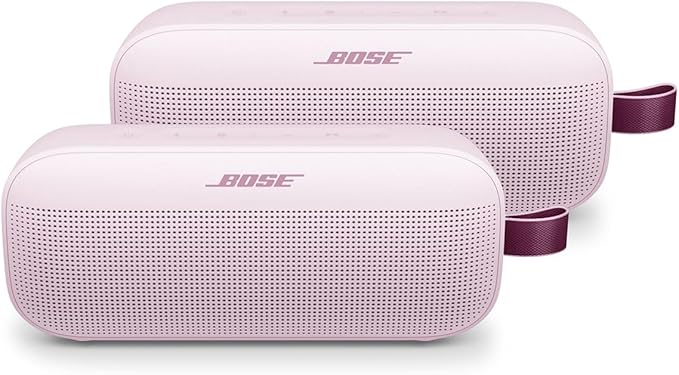 Bose NEW SoundLink Flex Portable Bluetooth Speaker (2nd Gen), Outdoor Speaker with Hi-Fi Audio, Up to 12 Hours Battery, Waterproof and Dustproof, with Slinger Hard Travel Case & USB Plug (Petal Pink)