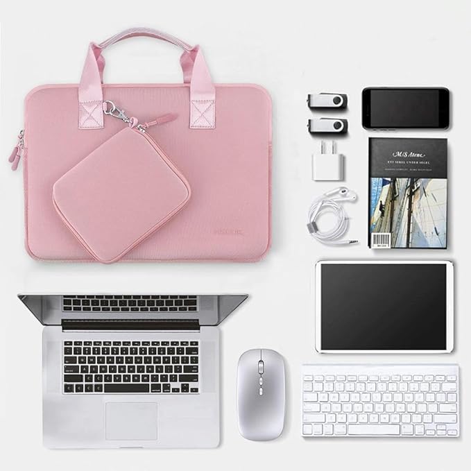 Hseok 15-15.4 inch Elastic Laptop Sleeve with Small Case, Neoprene Carrying Bag, Compatible with MacBook Air/Pro 15 M4/M3/M2, Surface Laptop 15, XPS 15 and 15-15.4 inch Notebooks,P02K01
