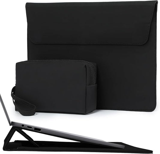 HYZUO 13.3-14 Inch Laptop Sleeve Case Bag with Adjustable Stand for MacBook Pro 14 M5/M4/M3/M2/M1 Pro/Max A3426 A3427 2026-2021, MacBook Air/Pro 13.3, 13.8-13.5 Surface Laptop, Black