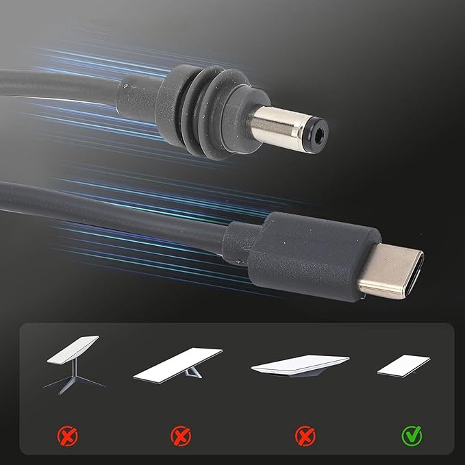 for Mini USB C to DC Power Cable, 100W USB Type C Input to DC Satellite Charging Cord Cable, USB C Male to DC Replacement Cable for Mini 65W + PD Power Supply