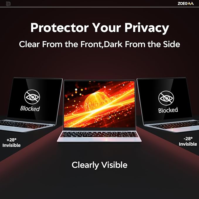 ZOEGAA Laptop Privacy Screen 17 inch 5:4, 17 inch Removable Anti Blue Light Glare Eye Protection Shield, Black Blackout Anti Spy Desktop Security Private Filter