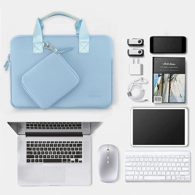 Hseok Laptop Sleeve 15.6-16 inch Case with Small Pouch, Neoprene Computer Bag Compatible with MacBook Neo/Pro 16" M5/M4/M3/M2/M1, MacBook Air 15 M5, XPS 16 and Most 15.6-16 inch Notebooks, S02B01
