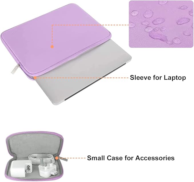 MOSISO Laptop Case 13 inch, 13 inch Laptop Sleeve Bag Compatible with MacBook Air M5 M4 M3 M2 M1 2026-2018 / Neo/Pro M2 M1 2026-2016, Neoprene Computer Sleeve Bag with Small Case, Purple