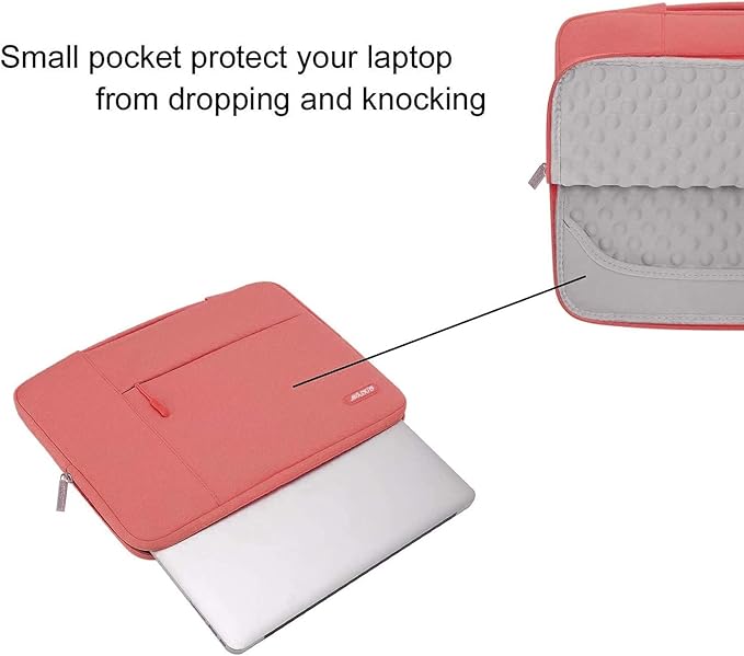 MOSISO Laptop Case 16 inch, 15-15.6 inch Laptop Sleeve with Handle Compatible with MacBook Pro 16 inch, HP, Acer, Dell, Lenovo, ASUS Notebook, Polyester Multifunctional Computer Bag, Living Coral