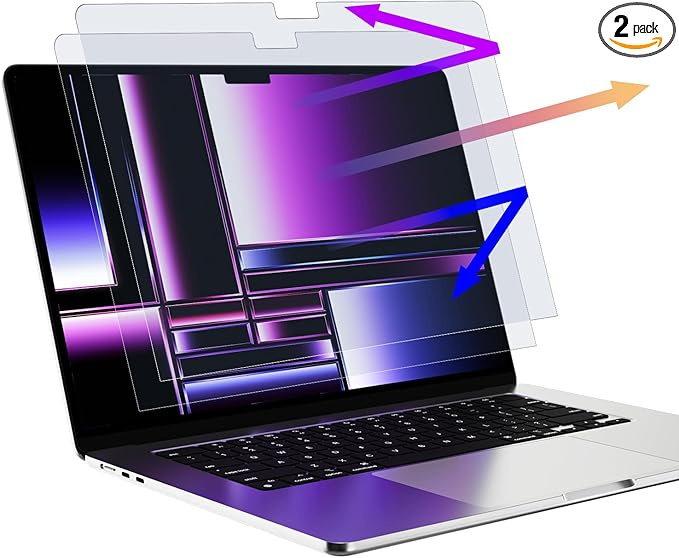 Mamol 2 Pack Anti Blue Light Screen Protector for MacBook Pro 16 Inch (2021-2026, M1, M2, M3, M4, M5), Eye Protection, Anti Glare