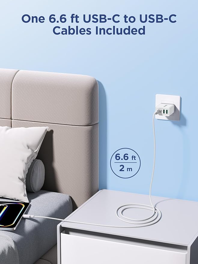 iPhone 16 15 Charger Fast Charging, 20W Dual Port USB C Charger Block with 6FT USB C Charging Cable Cord for iPhone 16 15 14 13 12 11 Pro Max XS, iPad, Samsung Phone, Tablet