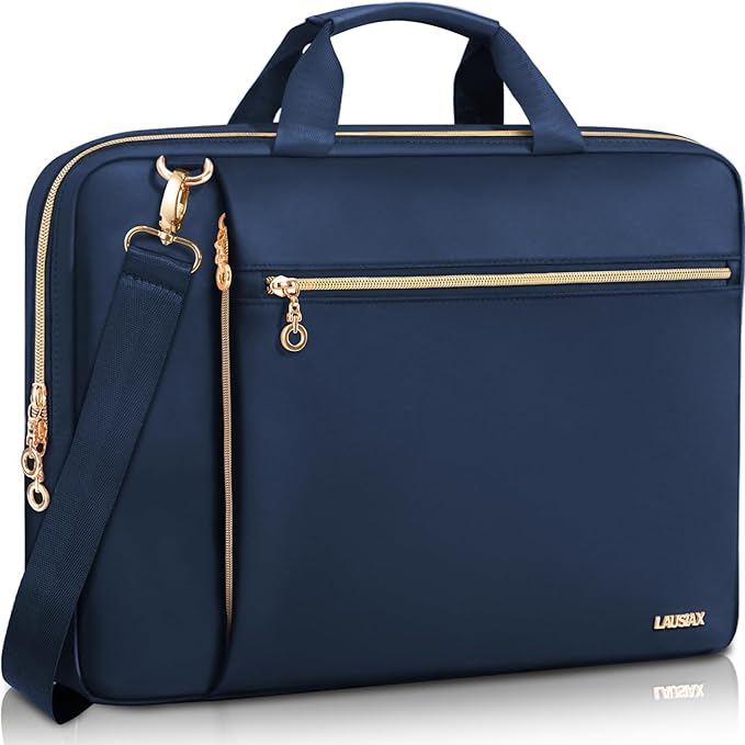 Laptop Case Bag Women Men Computer Sleeve Compatible with MacBook/Dell/HP/Acer/ASUS/LG, Waterproof Shoulder Carrying Briefcase, Blue, 17-17.3 Inch