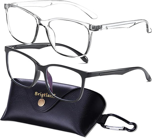 Brigtlaiff Round Blue Light Blocking Glasses for Men Women, Computer Gaming TV Glasses Anti Eyestrain with Metal Frame
