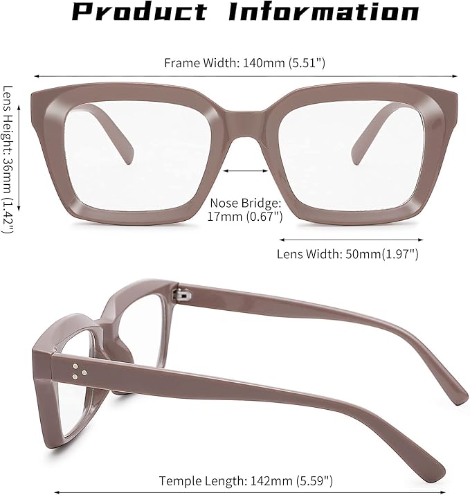 COASION Blue Light Blocking Eyeglasses Classic Thick Square Rim Frame Eyewear for Women Men