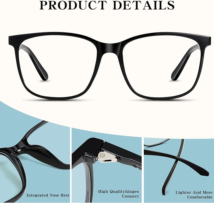 Oilway Blue-Light Blocking Glasses for Women Men - 3Pack Computer Reading/Gaming/TV/Phones Glasses Anti Eyestrain