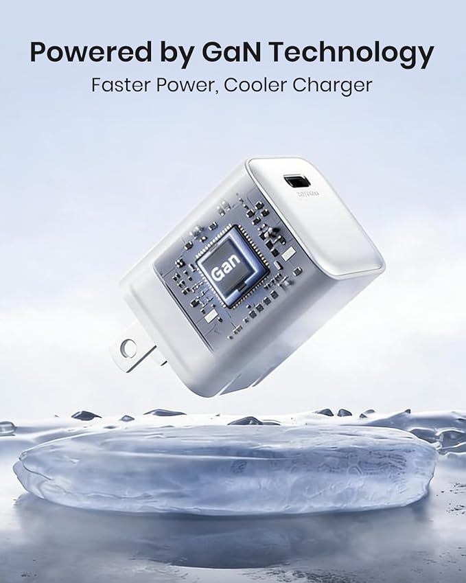 30W Compact Wall Charger, USB C Charger Block with GaN III Tech, PD3.0 PPS QC4.0 Fast Charging Foldable Power Adapter for iPhone 17 16 15, Galaxy, Pixel, iPad, AirPods (White, 2 Pack)