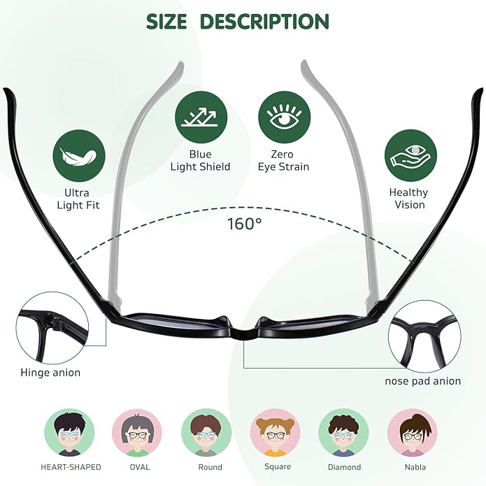 CHEERS DEVICES Blue Light Blocking Glasses for Kids Boys Girls Teens - Computer Glasses with Unbreakable Frame and Anti-Glare