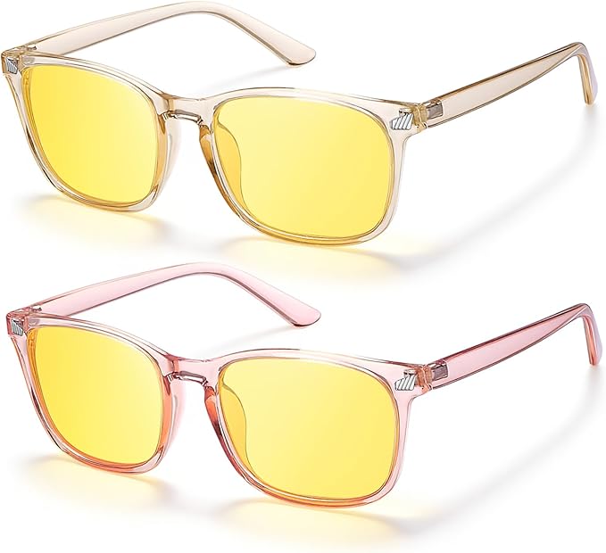 Polarized Sunglasses for Women Men, Night Driving Glasses Anti Glare Yellow Lens UV 400 for Day Night Use