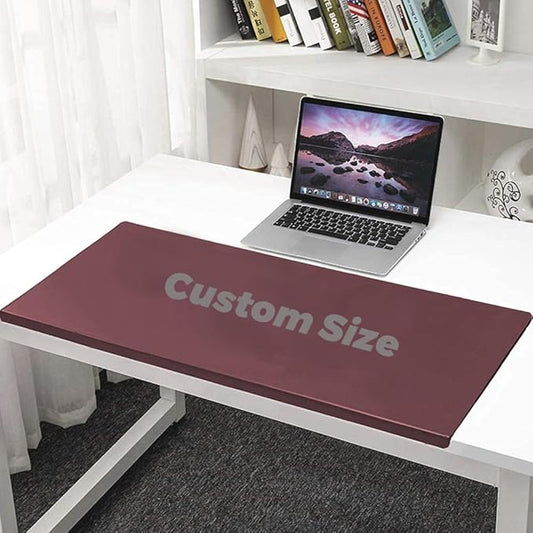 Office Desk Pad, Writing Mat with Full Grip Fixation Lip, Non-Slip PU Leather Table Blotter Desk Protector Gaming Laptop Keyboard Working Mat, Waterproof Table Protective Pad (Red, Custom Size)