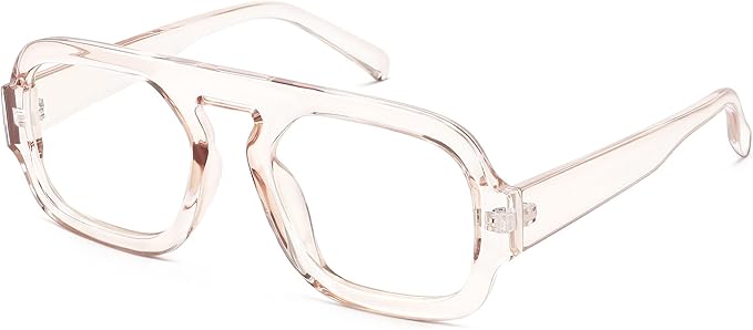MEETSUN Oversized Retro Square Aviator Computer Blue Light Blocking Glasses for Women Men Fashion Fake Eyeglasses