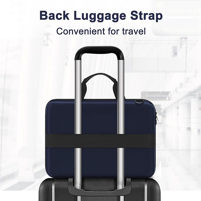 MOSISO Laptop Bag for Men,15-16 inch Computer Bag Compatible with MacBook Air 15 inch/Pro 16 inch, HP, Dell, Lenovo, Asus, Acer, Hard Shell Laptop Case with Front Pocket&Shoulder Strap, Navy Blue
