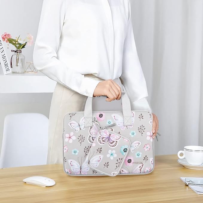 Hseok Laptop Sleeve 13.3-14 inch Case with Small Pouch, Neoprene Computer Bag Compatible with MacBook Neo/Pro 14 M5/M4/M3/M2/M1, Mac Air/Pro 13.3, XPS 14 and Most 13-14 inch Notebooks,B02F01