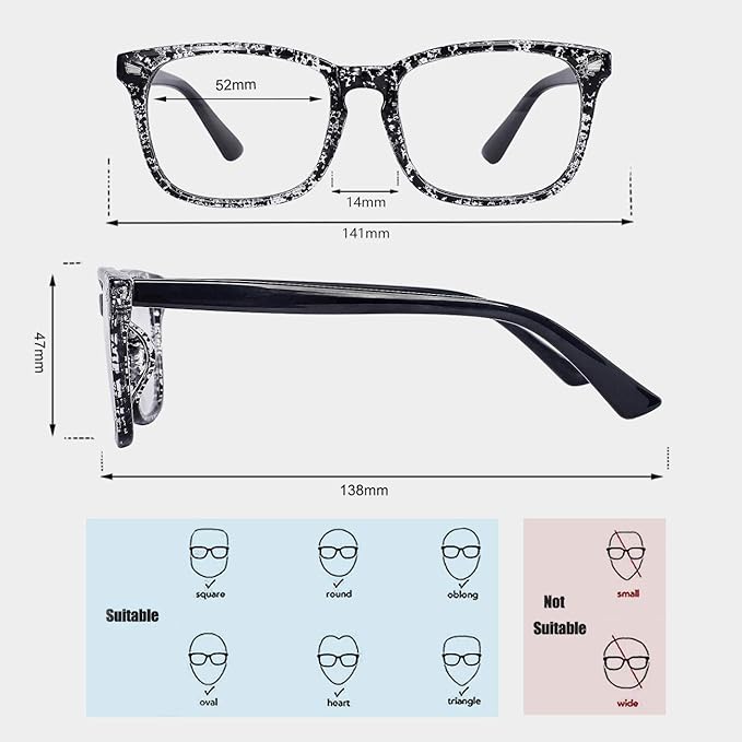 MAXJULI Blue Light Blocking Glasses,Computer Reading/Gaming/TV/Phones Glasses for Women Men(Transparent Black)