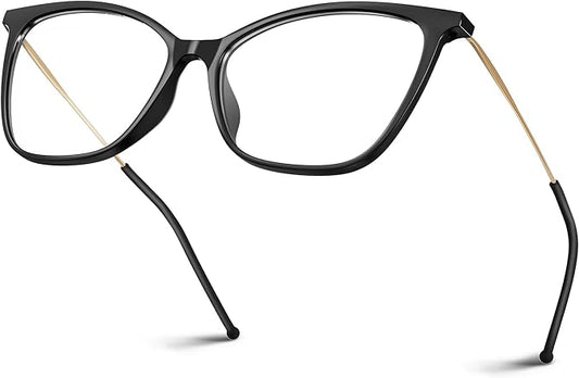 VISOONE Oversized Cat Eye Blue Light Blocking Glasses for Women Large Cute Lightweight Eyeglasses Metal Frame Calina