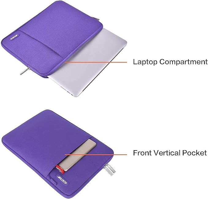 MOSISO Laptop Case 13.3 inch, 13-13.3 inch Laptop Sleeve Compatible with MacBook Air/Pro 13/Pro 14 M5 M4 M3 M2 M1, HP Dell ASUS Lenovo,Polyester Vertical Computer Sleeve Bag with Pocket, Ultra Violet