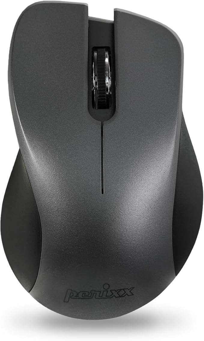 Perixx PERIMICE-821IB Wireless Bluetooth Mouse - Silent Click - Ergonomic Design - Iron Black
