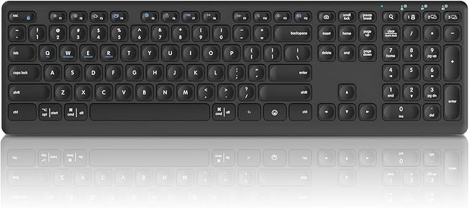 Wireless Bluetooth Keyboard, Support Multi Device Switching, Full Size, Scissor-Switch Keys Silent Design for Computer, Laptop, MacBook and iPad (US layout)