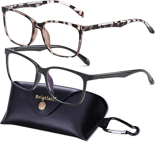Brigtlaiff Round Blue Light Blocking Glasses for Men Women, Computer Gaming TV Glasses Anti Eyestrain with Metal Frame